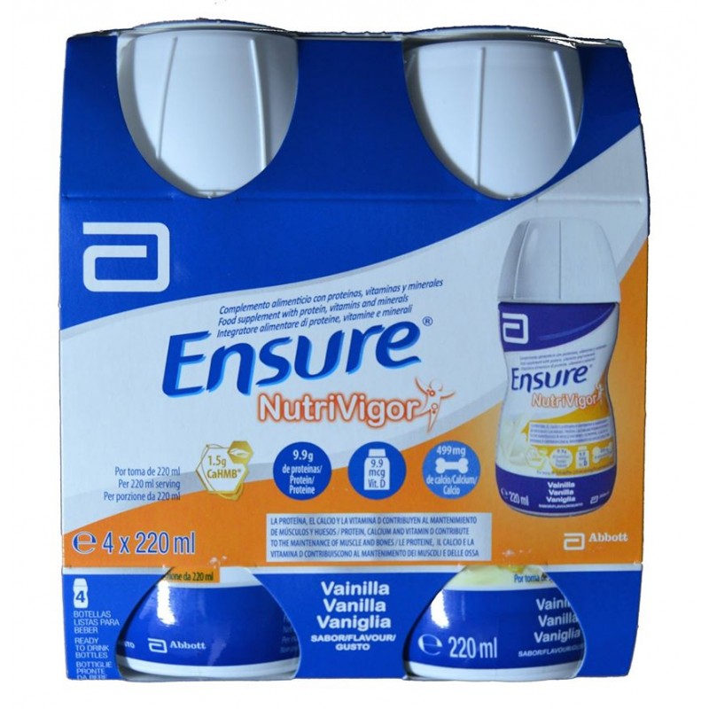 ENSURE NUTRIVIGOR VAINILLA 4 X 220 ML ABBOTT Farmacia Anna Riba