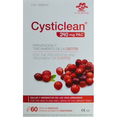 CYSTICLEAN 240 MG PAC 60 CÁPSULAS VITA GREEN