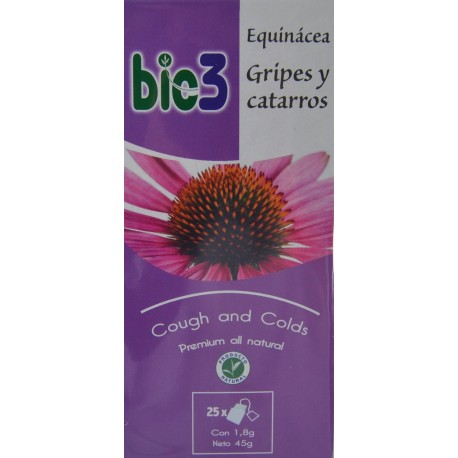 EQUINÁCEA GRIPES Y CATARROS 25 BOLSITAS BIO 3