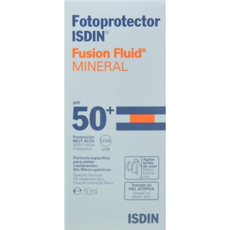 FOTOPROTECTOR FACIAL FUSION FLUID MINERAL PROTECCIÓN MUY ALTA 50+ ISDIN