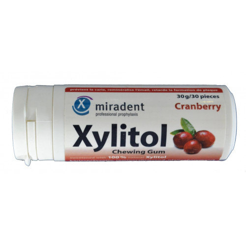 XYLITOL CRANBERRY CHEWING GUM MIRADENT