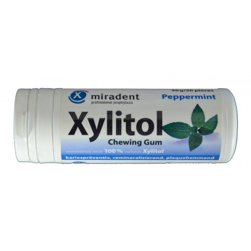 XYLITOL PEPPERMINT CHEWING GUM MIRADENT Farmacia Anna Riba