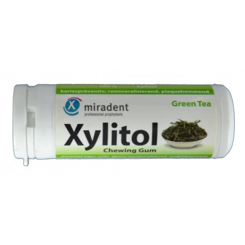 XYLITOL GREEN TEA CHEWING GUM MIRADENT