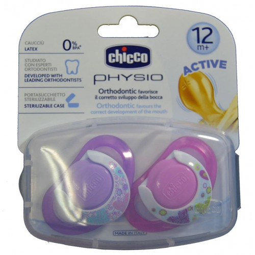 CHUPETES PHYSIO ACTIVE ORTHODONTIC 12 M+ CHICCO