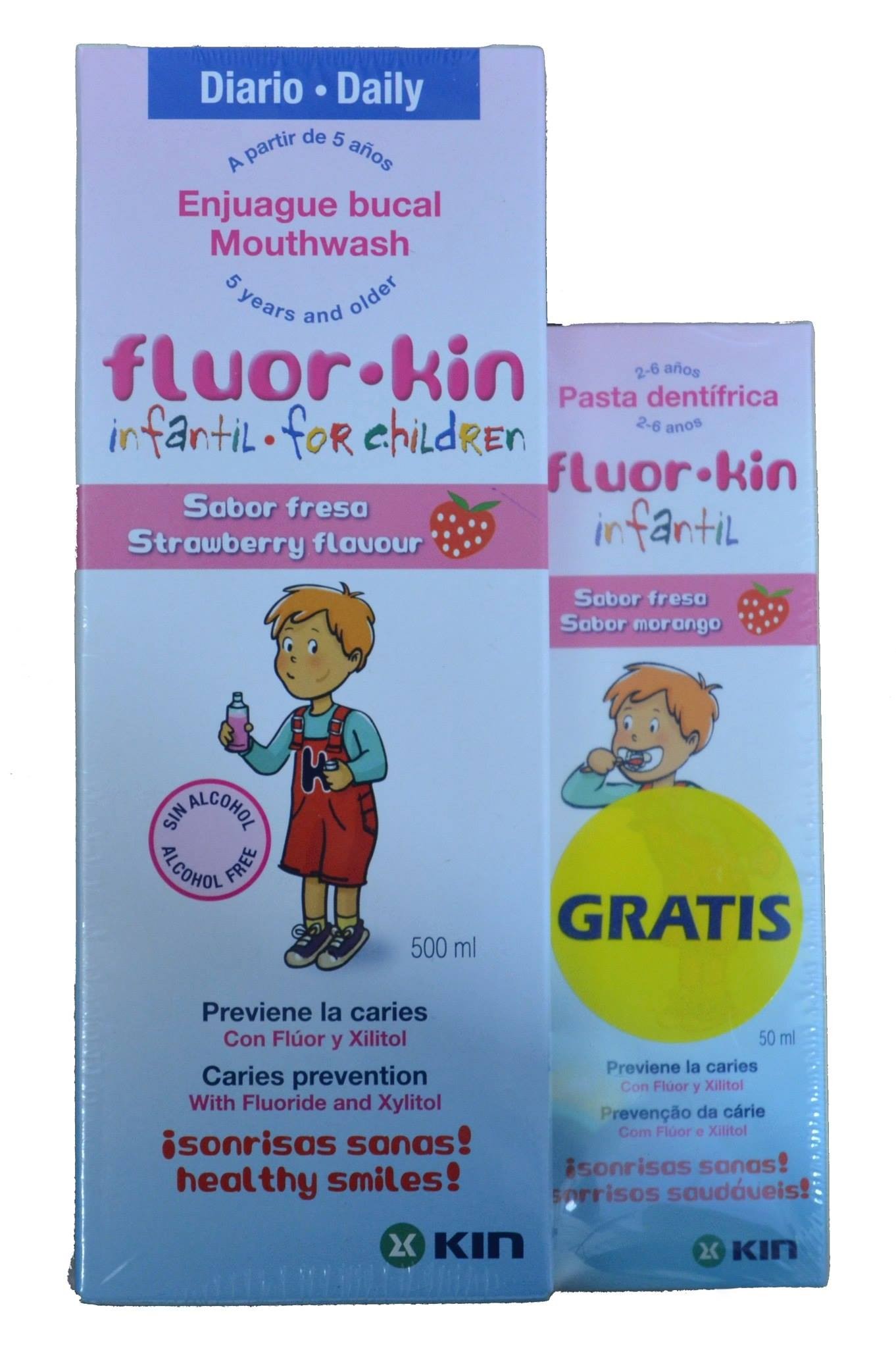 FluorKIN Infantil  Pasta Dentífrica - Enjuague Bucal - KIN
