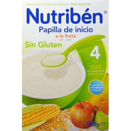 Comprar Papilla Nutribén Cereales Sin Gluten 300 gr - Maíz y Arroz +4 meses  