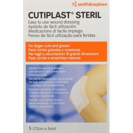 CUTIPLAST STERIL 5 APÓSITOS (7.2 CM X 5 CM)