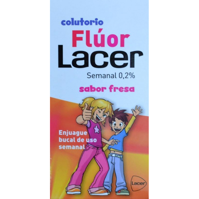 COLUTORIO FLÚOR SABOR FRESA 500 ML LACER