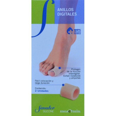 ANILLOS DIGITALES SILICONA 2 UNIDADES TALLA PEQUEÑA SANATOR
