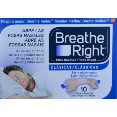 BREATHE RIGHT 10 TIRAS NASALES CLÁSICAS