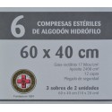 COMPRESAS ESTÉRILES DE ALGODÓN HIDRÓFILO 60 X 40 CM 6 UNIDADES ORTOPEDIA Y CIRUGÍA