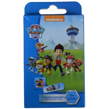 APÓSITOS PLÁSTICOS TRANSPIRABLES 15 UNIDADES 7 X 2 CM PAW PATROL