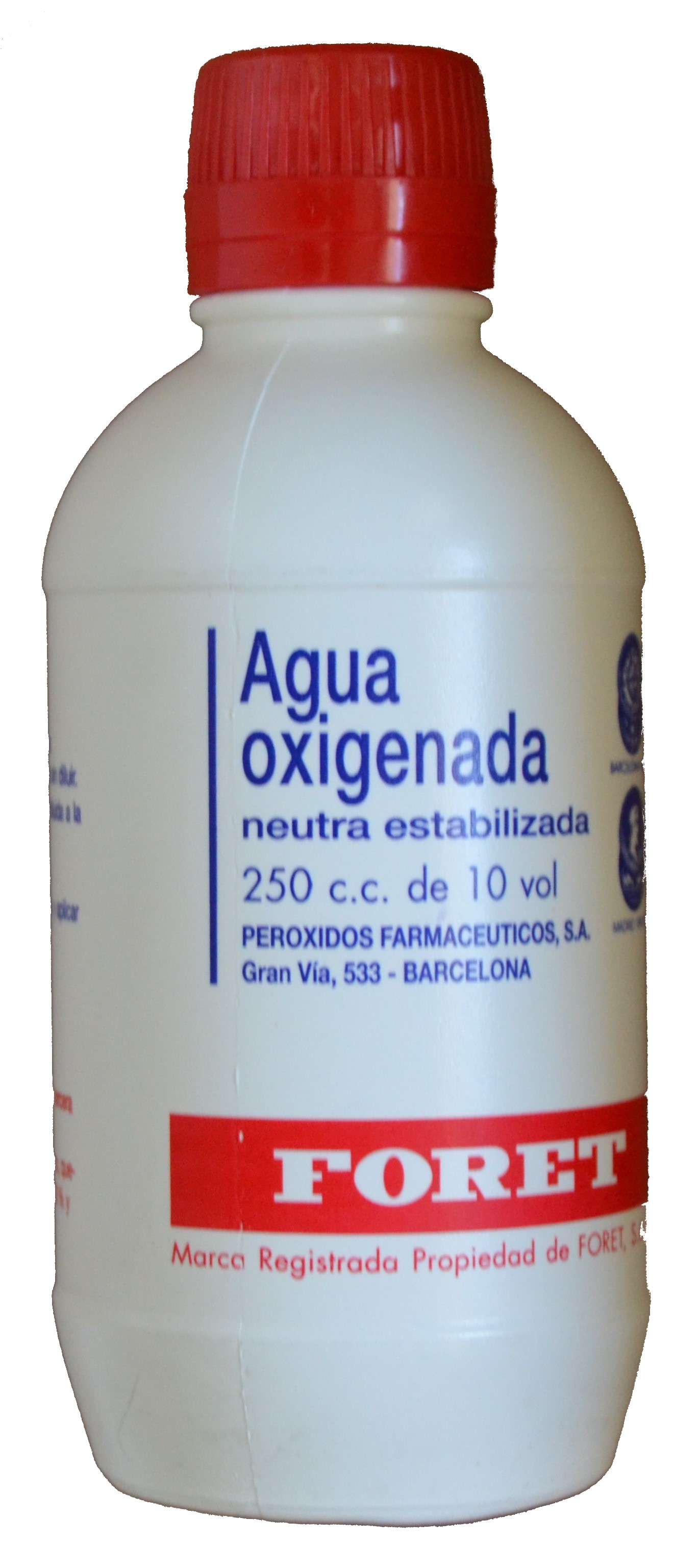 AGUA OXIGENADA NEUTRA ESTABILIZADA 3% 250 CC DE 10 VOL FORET - Farmacia  Anna Riba