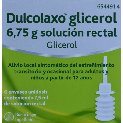 DULCOLAXO GLICEROL 6,75 G SOLUCIÓN RECTAL 6 ENVASES UNIDOSIS BOERINGGER INGELHEIM