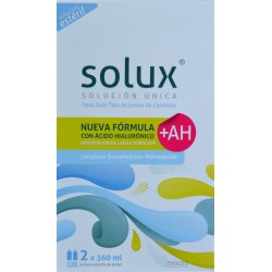 SOLUCIÓN ESTÉRIL SOLUX SOLUCIÓN ÚNICA 2 X 360 ML INCLUYE ESTUCHE DE LENTES