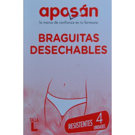 BRAGUITAS DESECHABLES RESISTENTES TALLA L 4 UNIDADES APOSÁN