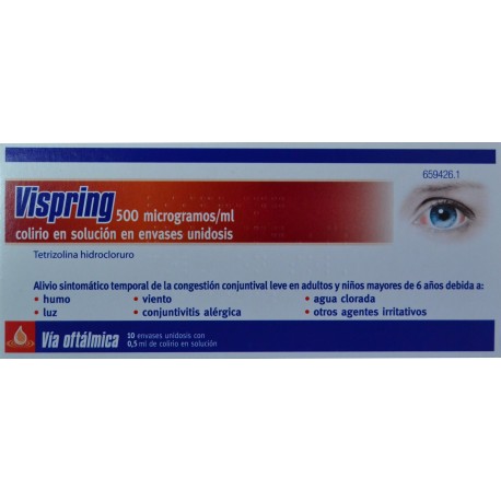 VISPRING 500 MICROGRAMOS/ML 10 ENVASES UNIDOSIS CON 0,5 ML DE COLIRIO EN SOLUCIÓN