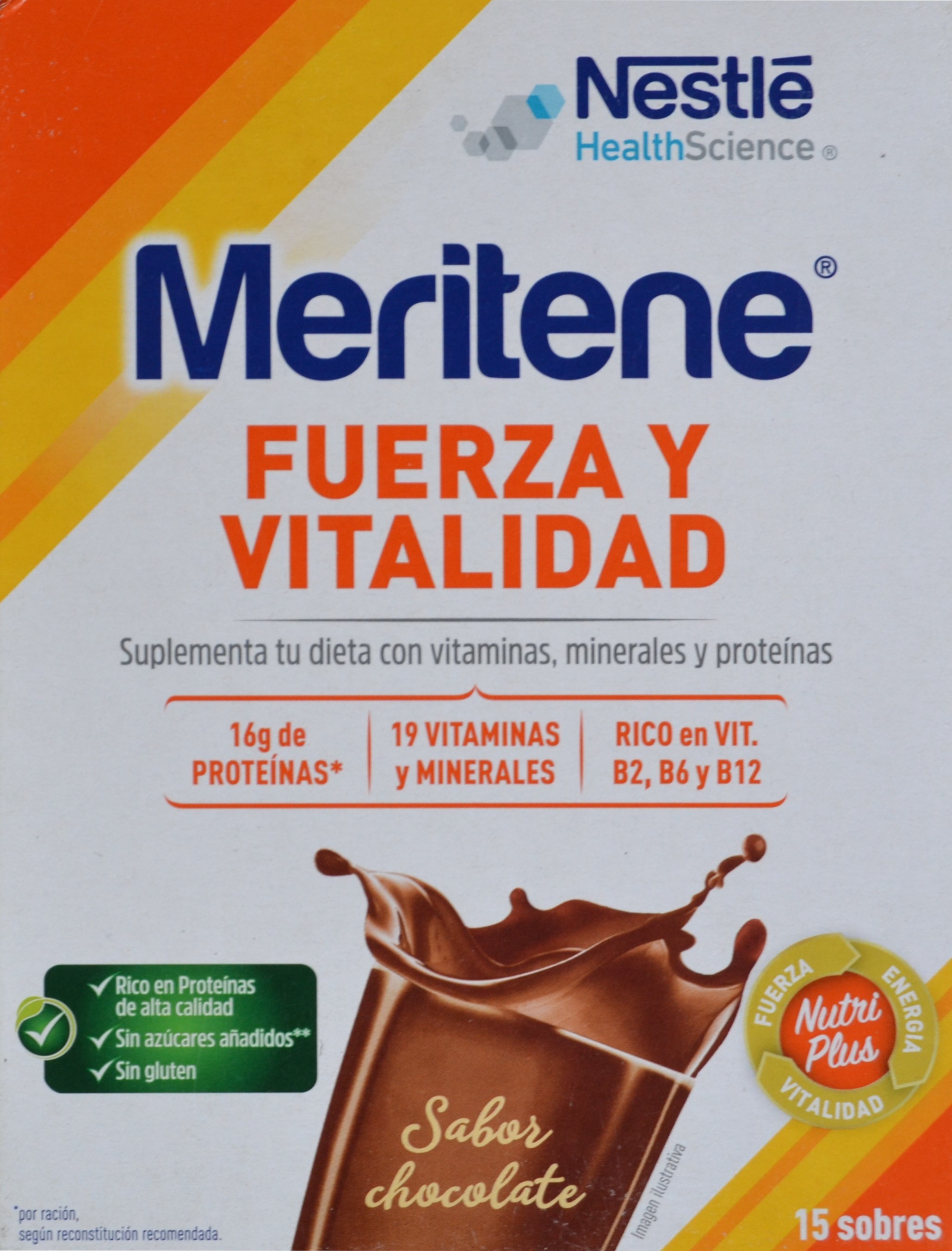 MERITENE FUERZA Y VITALIDAD 15 SOBRES SABOR CHOCOLATE NESTLÉ - Farmacia  Anna Riba