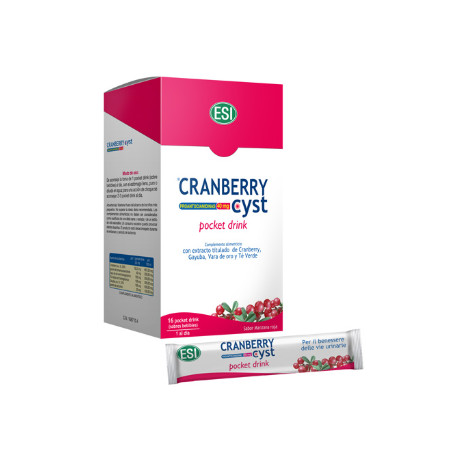CRANBERRY CYST 16 SOBRES BEBIBLES SABOR MANZANA ROJA ESI