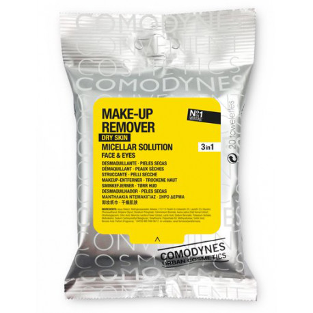 TOALLITAS DESMAQUILLANTES PIELES SECAS 20 UNIDADES COMODYNES