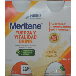 MERITENE FUERZA Y VITALIDAD DRINK VAINILLA 4 X 125 ML NESTLE HEALTH SCIENCE