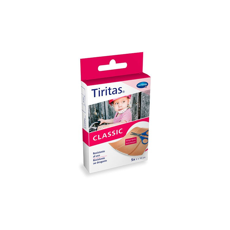 TIRITAS PRECORTADAS TELA CLASSIC 5 UNIDADES DE 6 X 10CM HARTMANN