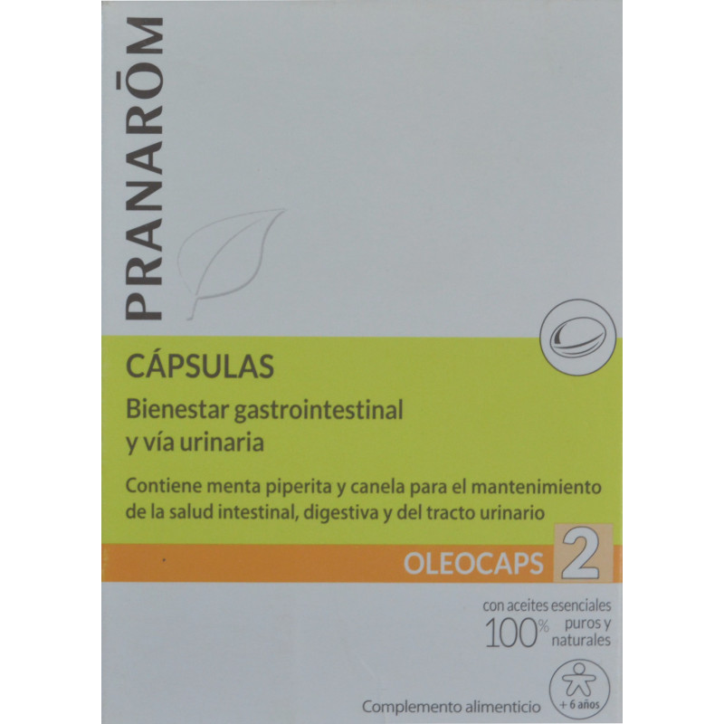 OLEOCAPS 2 BIENESTAR GASTROINTESTINAL Y VÍA URINARIA 30 CÁPSULAS PRANAROM