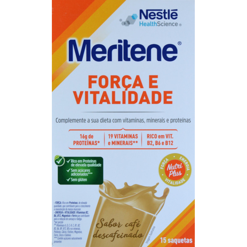 MERITENE FUERZA Y VITALIDAD SABOR CAFÉ DESCAFEINADO 15 SOBRES NESTLÉ