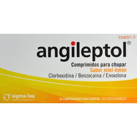 ANGILEPTOL SABOR MIEL-LIMÓN 30 COMPRIMIDOS PARA CHUPAR SIGMA-TAU