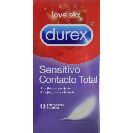 SENSITIVO CONTACTO TOTAL 12 PRESERVATIVOS ULTRAFINOS DUREX LOVE SEX 