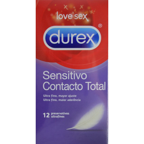 SENSITIVO CONTACTO TOTAL 12 PRESERVATIVOS FINOS DUREX LOVE SEX 