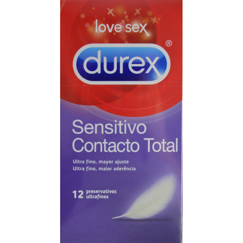 SENSITIVO CONTACTO TOTAL 12 PRESERVATIVOS FINOS DUREX LOVE SEX 