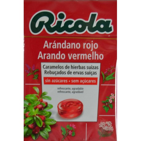 CARAMELOS DE HIERBAS SUIZAS ARÁNDANO ROJO RICOLA