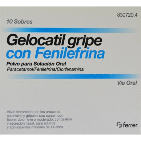 GELOCATIL GRIPE CON FENILEFRINA 10 SOBRES FERRER