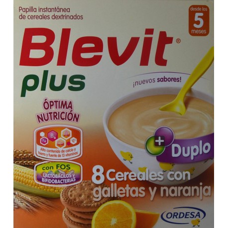 Blevit Plus 8 Cereales Y Galletas 2 Envases 300 G